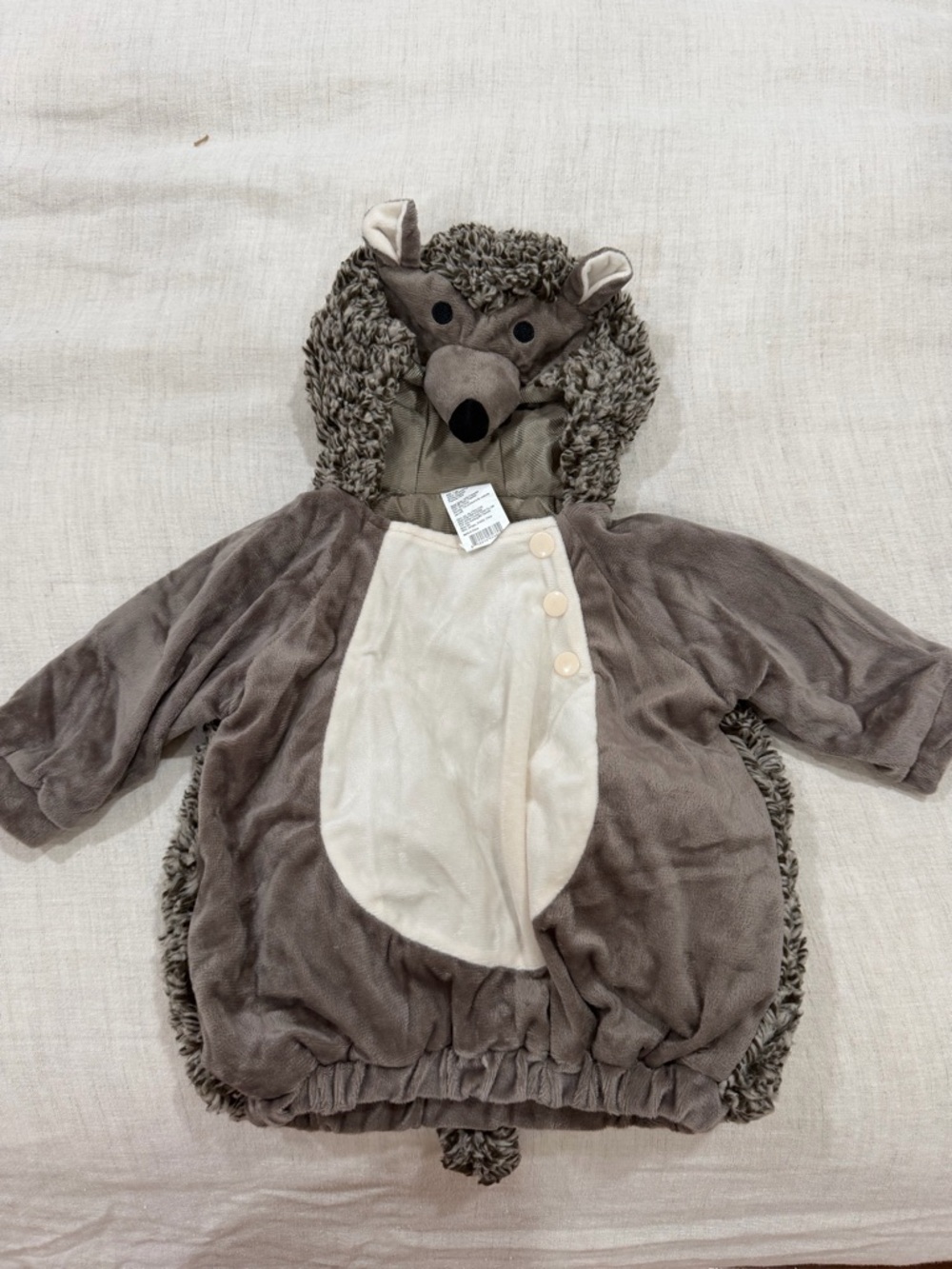 Hedgehog Plush Hooded Infant Costume - Brown & Cream